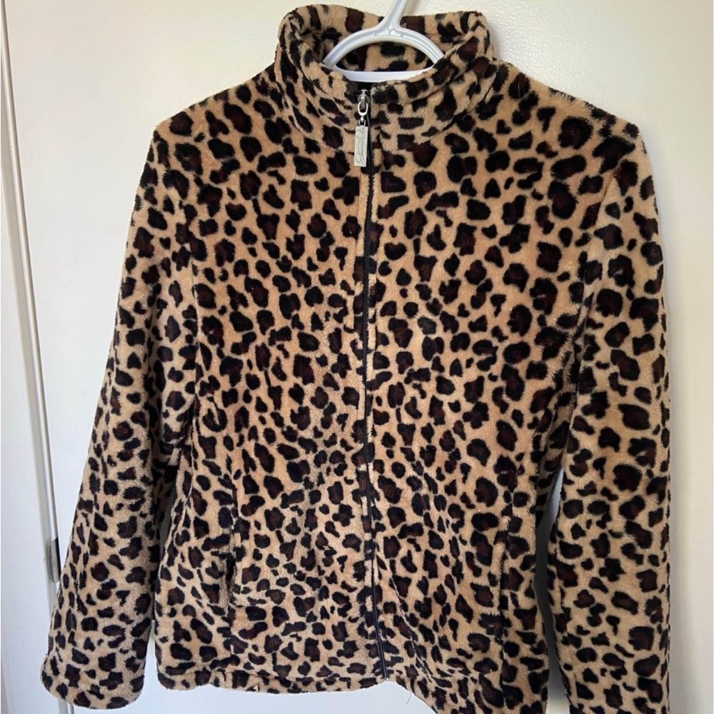 Leopard Print Fleece Jacket